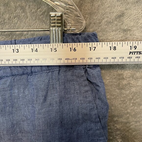 Charter Club Women 100% Linen Nautical Beachy High Rise Pull On Straight Pant L - Picture 8 of 12